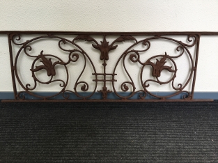 Balcony railing, window rack, cast iron-rust.